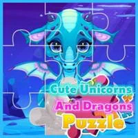 Cute Unicorns and Dragons Puzzle