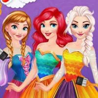 Disney Princesses Rainbow Dresses